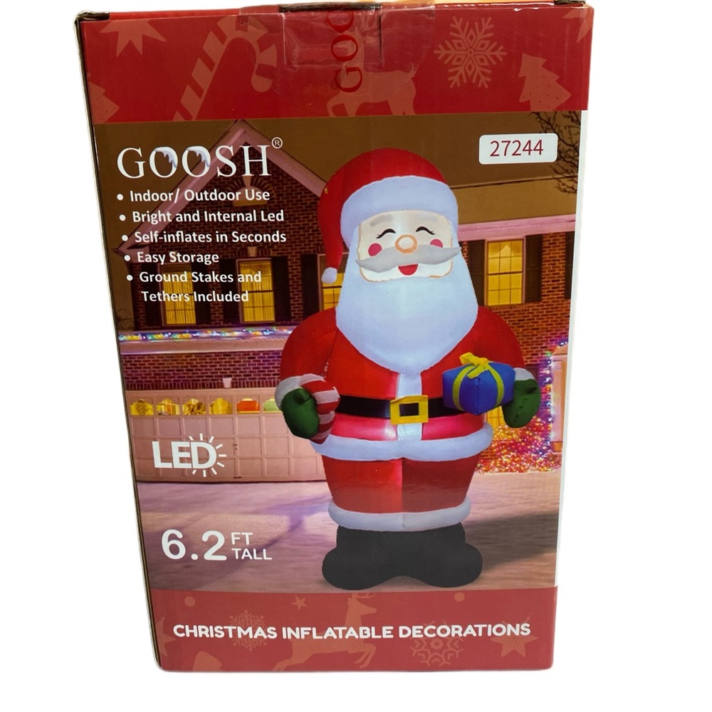 Inflatable Santa Clause 6.2’ Tall Outdoor/Indoor